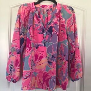 Lilly Pulitzer 100% silk top women’s size S very good condition